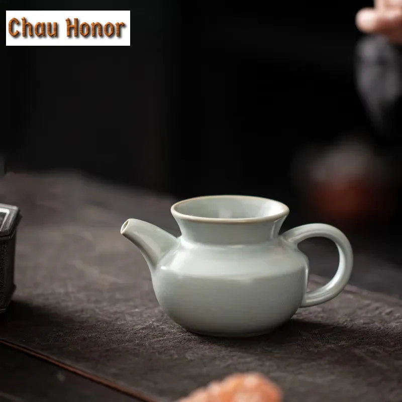 210ml Boutique Ru Kiln Ice Crack Ceramics Fair Cup Handmade Household Travel Tea Ceremony Drinkware Unified Kung Fu Tea Set Gift