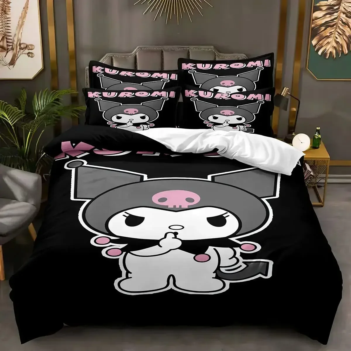 Kuromi Kawaii Printed Bedspread Quilt Cover Bedding Quilt Cover Cosplay Clothing Accessories Children's Toys Gifts