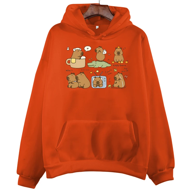 Sweatshirt Jacket Zip Up Hoodie Fleece Hoodies Print Hoodies Funny Capybara Cartoon Anime Women Long Sleeve