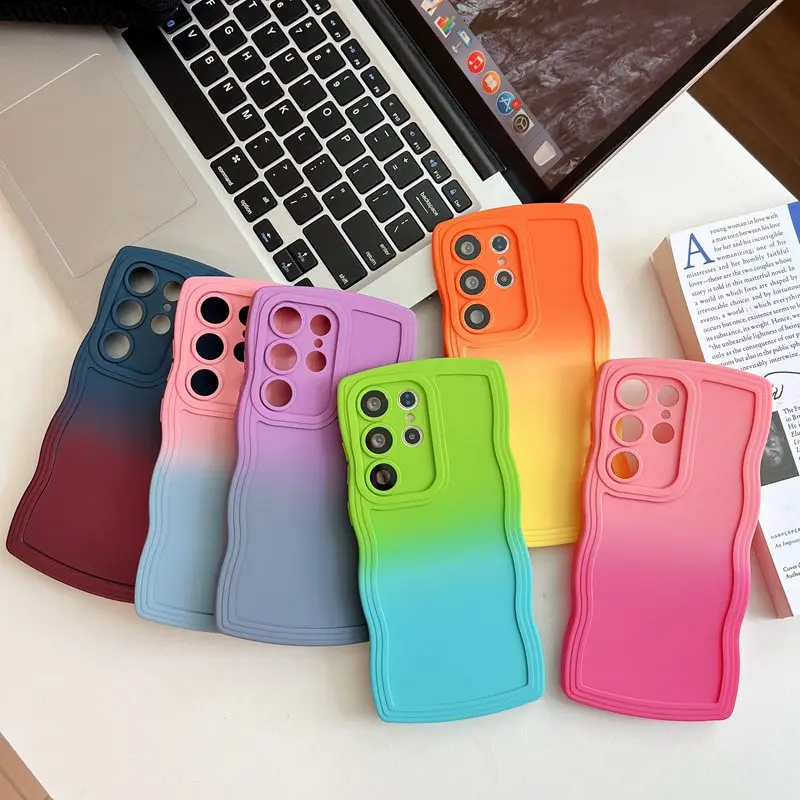 Gradient Liquid Silicone Phone Case For Samsung Galaxy Series_voghion.com