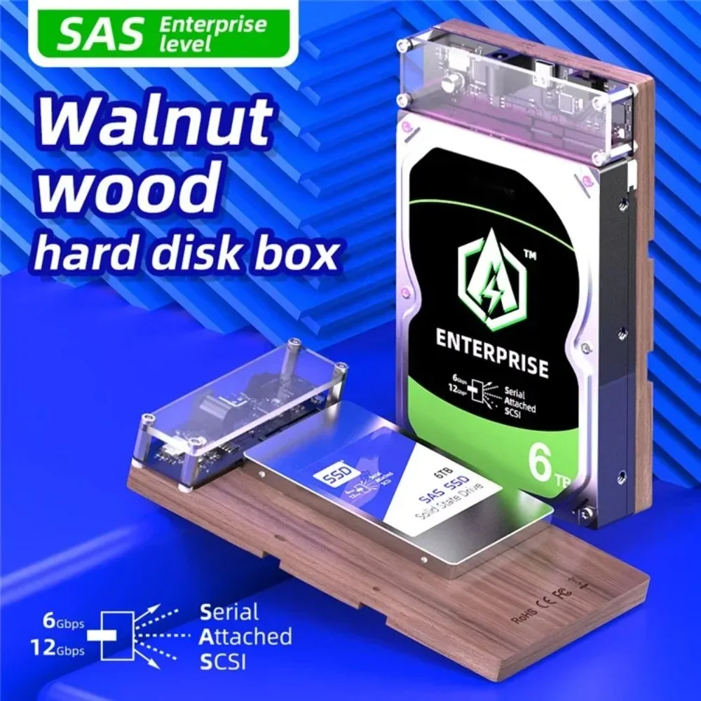MAIWO 2.5''/3.5'' SAS HDD 케이스 6/12Gbps 타입-C USB 3.0 하드 드라이브 도킹 스테이션 SAS 디스크 읽기 및 쓰기용 12V 전원 어댑터 포함