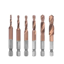 

M3-M10 Screw Tap Drill Bits HSS CO M35 HSS-CO Cobalt Taps Metric Combination Bit 1/4" IN Hex Quick Change Metal Woodworking Tool