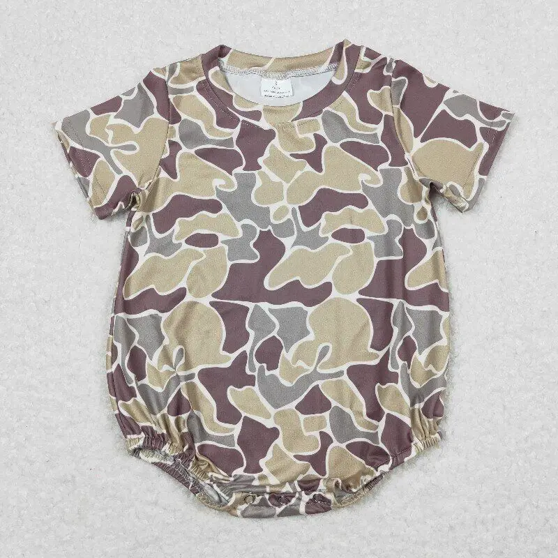 

New update RTS no moq newborn boutique one-pieces baby boy bubble camo bodysuit infant clothes