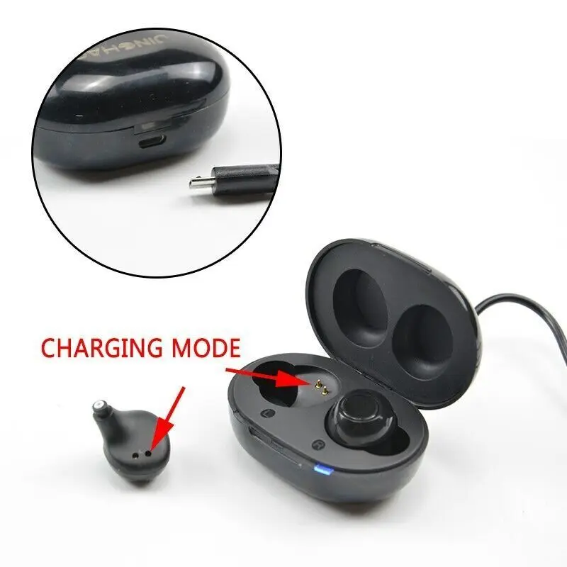 JINGHAO Hearing Aid Digital In-Ear Enhancer Sound Voice Hearing Amplifier Rechargeable 3