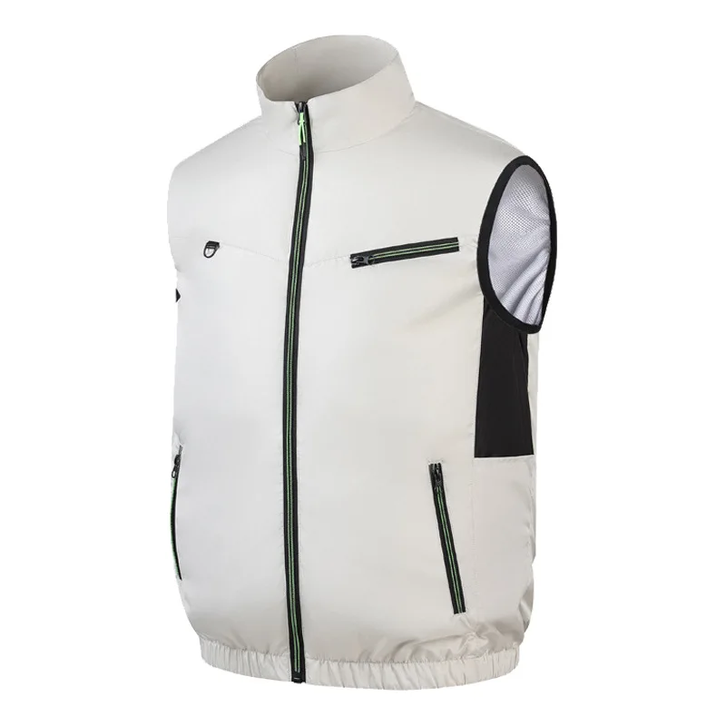 COMXZ Men Cooling Work Vest with Fan USB Rechargeable Outdoor Construction Labor Air Conditioner Clothing Summer Sun Protection