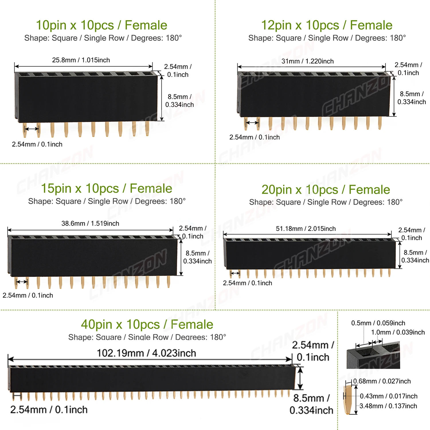 50 pezzi 2,54 mm pin header scheda PCB 40 pin maschio e 50 pezzi 2,54 mm pin header scheda PCB 40 pin maschio e