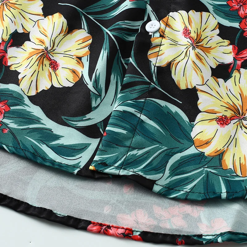 Korean version slim beach shirt, Hawaiian style top, essential for travel, vacation, and parties 6