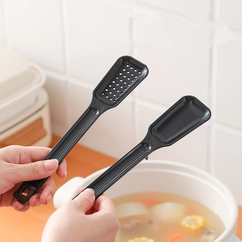 Two-in-One Kitchen Barbecue Food Tongs Steak Bread Clip Tableware Detachable Spoon Colander Home Cooking Accessories