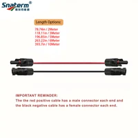 1 paire de câbles d'extension solaire à Double extrémité rouge et noir avec connecteur 2-10 mètres 4 mm2/6 mm2 câble de panneau solaire fil photovoltaïque 2