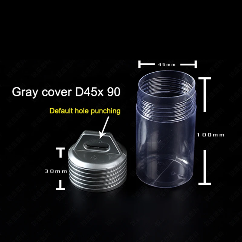 PVC Transparent Plastic Bottle Opener Drill Bit Round Bottle Storage Tank Free Combination Storage Container 1pc