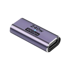 High - Speed USB C Female to Female Adapter with 240W Power Delivery and 8K Video Support (1Pcs)