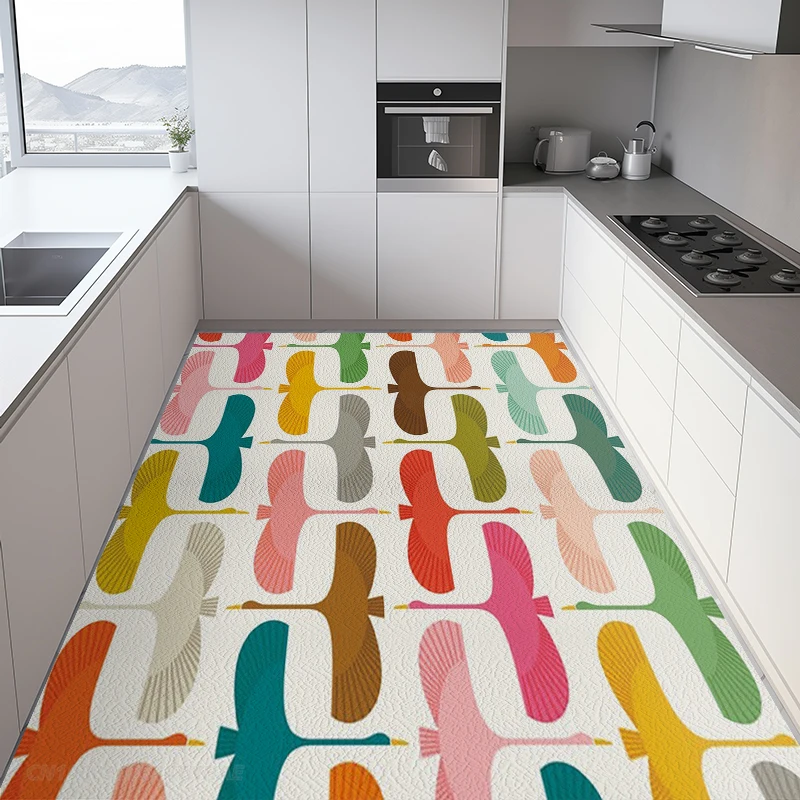 Japanese Style Decorate Kitchen Mats Non-slip PVC Water-proof Oil-proof Soft Mat Easy-to-clean Impermeable Mats Ковер Tapis 러그 3