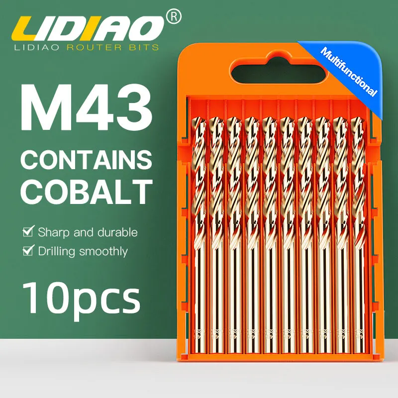 M43 Cobalt Drill Bit Set HSS Twist Drill 0.5mm to 13mm Tool For Metal Stainless Steel Drilling 5/10pcs drill bit set