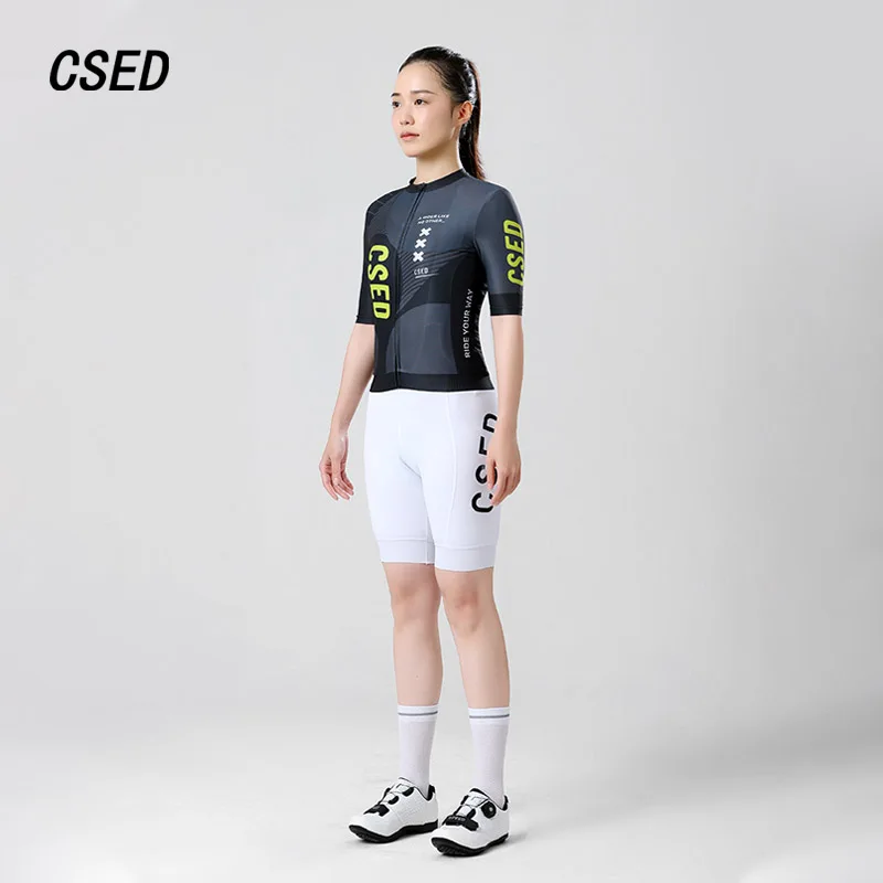 Cycling Jersey Women Short Sleeved Bike Clothing Full Zipper Breathable Soft