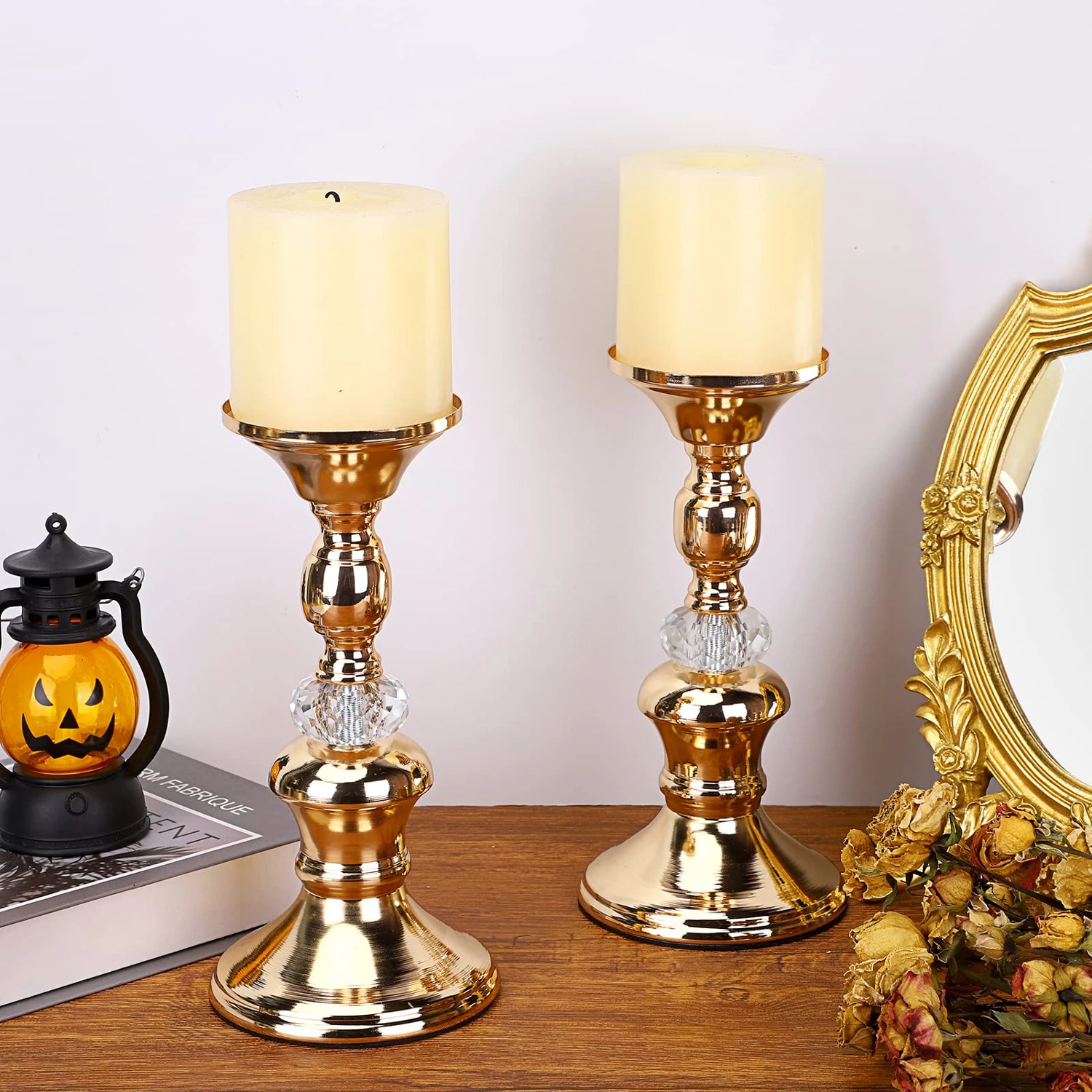 Gold Crystal Pillar Candlestick 4