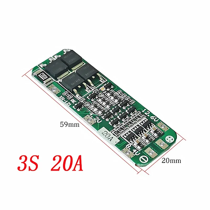 Enhanced Li-ion Battery Protection Board - 20A 12.6V 18650 Charger Module