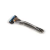 Colorlamb Silver Black Manual Men Razor Set with Swivel Ball Trimmer 5 Layer Stainless Steel Blades Barber Shaver