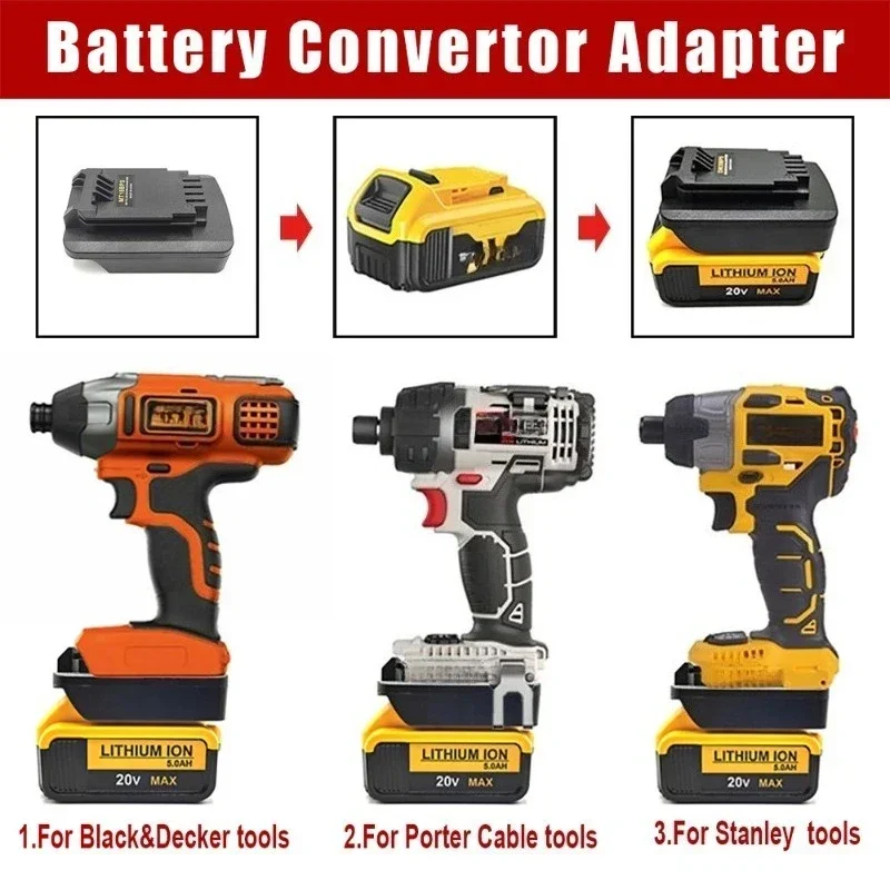 Dewalt/Milwaukee/Makita 18-20V 배터리용 배터리 어댑터는 Black&Decker/Porter&Cable/Stanley 18-20V 도구로 변환됩니다.