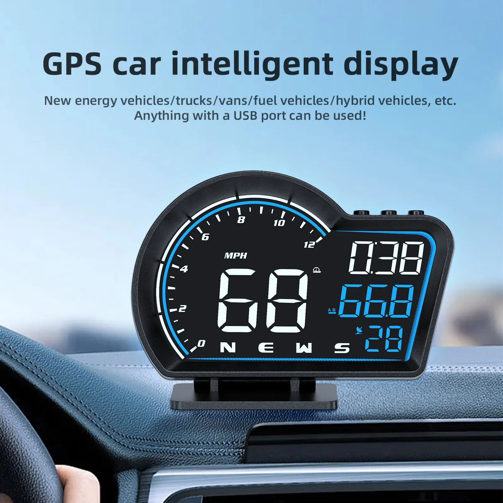 G16HUDGPSSpeedometerForCarWithSafeDrivingOverspeedAlarmGPS