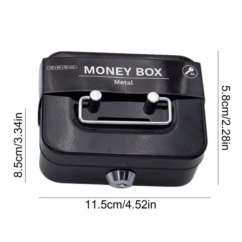 Cash Box Safe Box Money Safe Box Mini Cash Box Metal Key Money Bank Small Security Lock Portable Sturdy Lockable Coin Boxes For Kids Adults