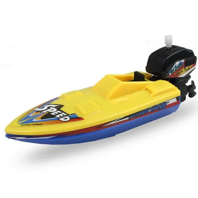 1PCS Speed Boat Clockwork Toys Ship Wind Up Toy Float In Water Kids Toys Classic Bathtub Shower Bath Toy for Children Boys Toys 3