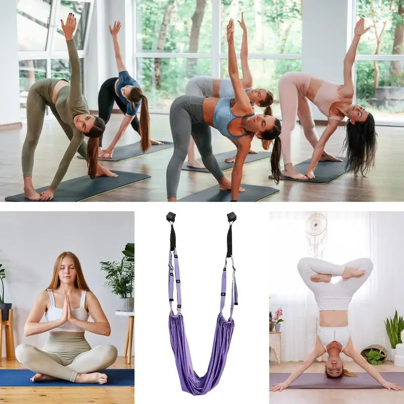Adjustable Aerial Yoga Strap Hammock Swing Stretching Strap Anti-Gravity Inversion household lower waist trainer Gym Device