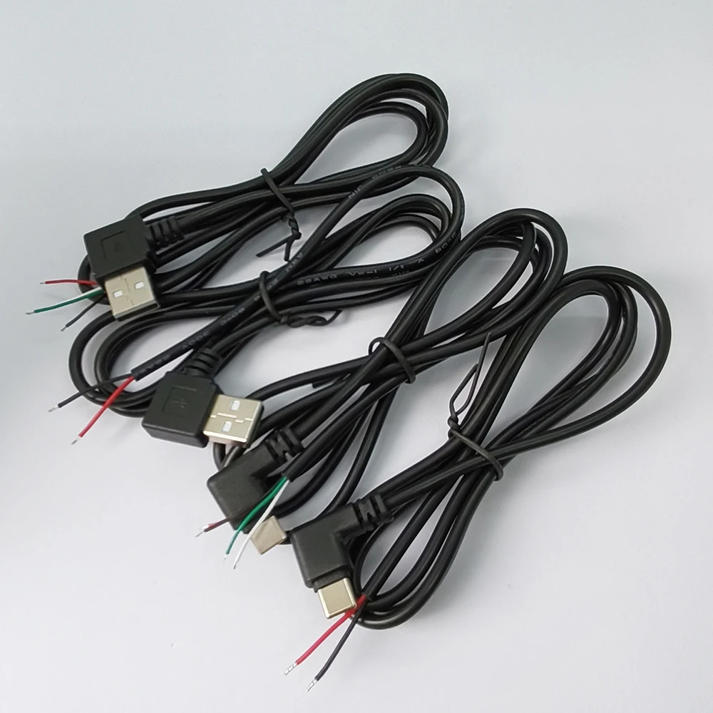 1 Stück USB2.0 Typ-C Stecker Stromversorgungskabel Verbinder 2-Pin 4-Pin Ladekabel Verlängerungskabel Adapter Schweißleitung DIY 0,25m 0,3m 1m