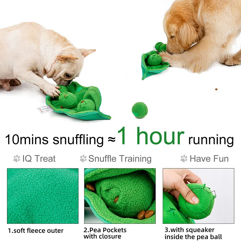 

Sniffing Dog Toy Stress Reliever Squeaky Plush Treat Dispenser Dog Snuffle Bowl Reliever Interactive Ball Chew Toy IQ Puzzle