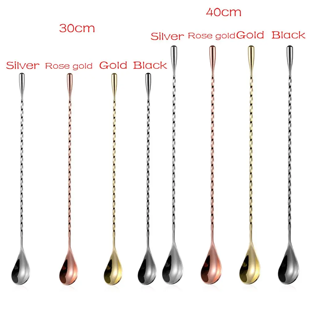 Stainless Steel Bar Spoon Cocktail Spoon Mixing Teardrop Kitchen Stir Bartender Tools