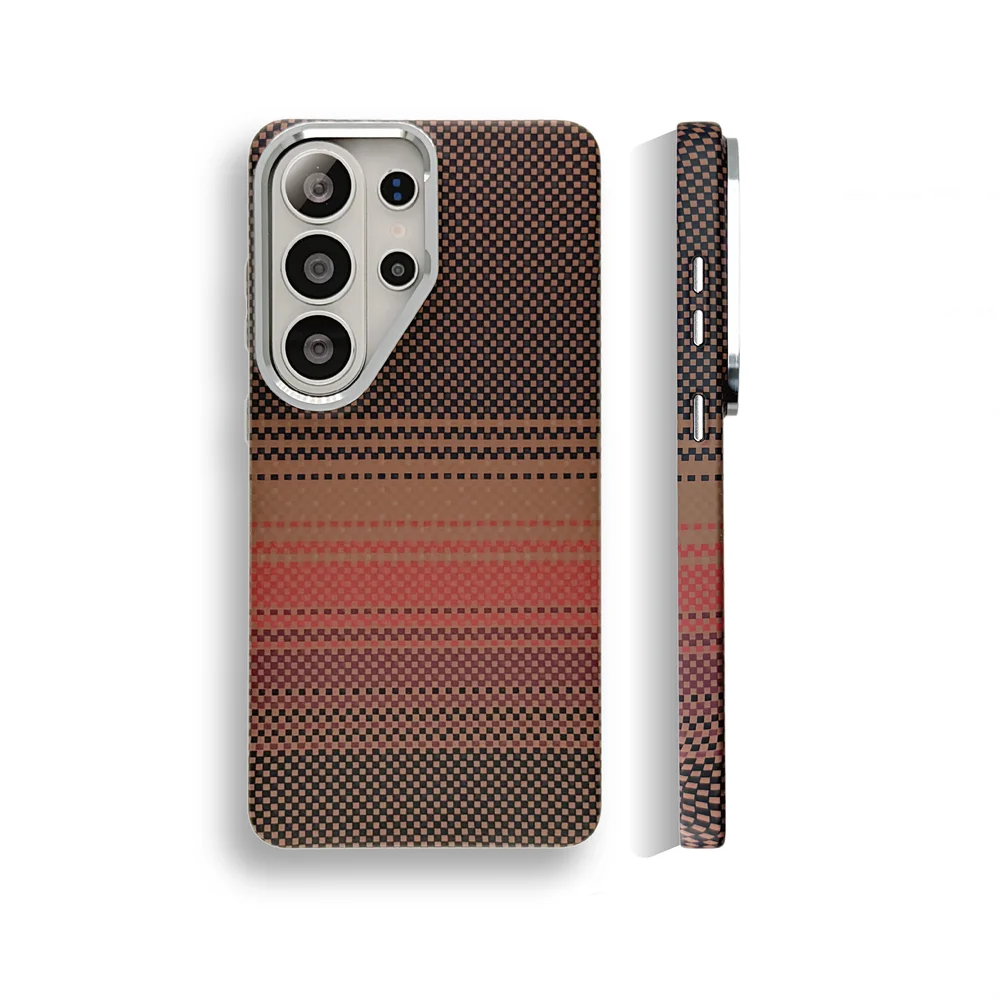 Carbon Fiber Pattern Magnetic Phone Case - Shockproof & Wireless Charging Compatible Cover