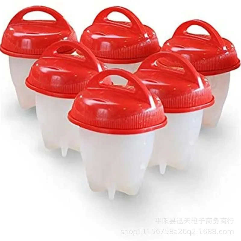 6pcs/set Egg Cooker Flexible Silicone Kitchen Boiled Pack Egg Poachers Separator Steamer Mold Cup Cooking Gadgets Tool egg cooker