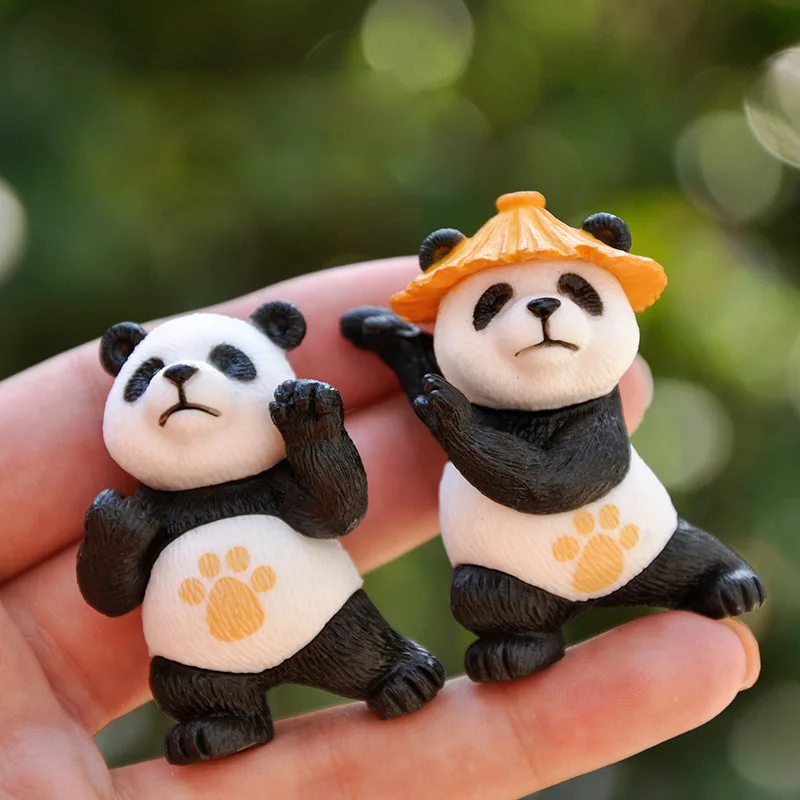 Kreslený kung fu panda auto dekorace oblíbený hraček suvenýr víla sad miniatures okrasa figur ploše domácí dekorace