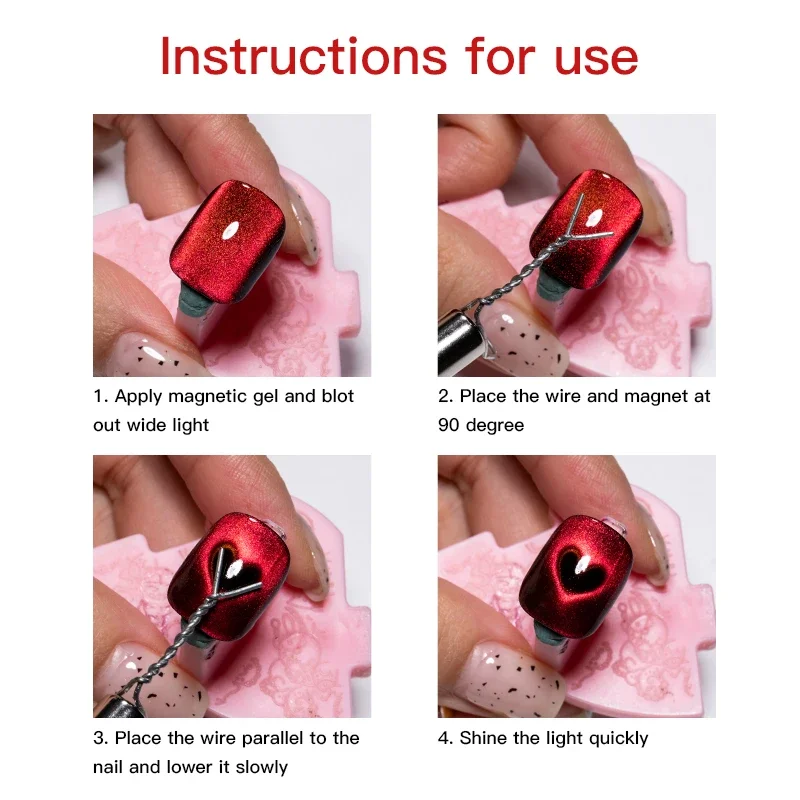 1PC Cat Magnetic Stick Magnet for Cat Eye UV Gel Polish Shape of A Heart Effect Magnetic Nail Art Tools Manicure