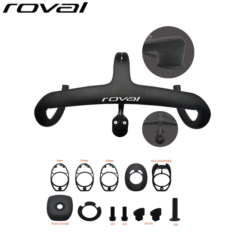 sl8/sl7 road Carbo handlebar carbon stem roval Internal Cable Routing Road Bicycle Handlebar Cockpit Di2 color changing laser bicycle handlebar
