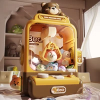 Automatic Doll Machine Toy for Kids Mini Cartoon Press Operated Play Game Claw Crane Machines with Light Music Children Toy Gift 1