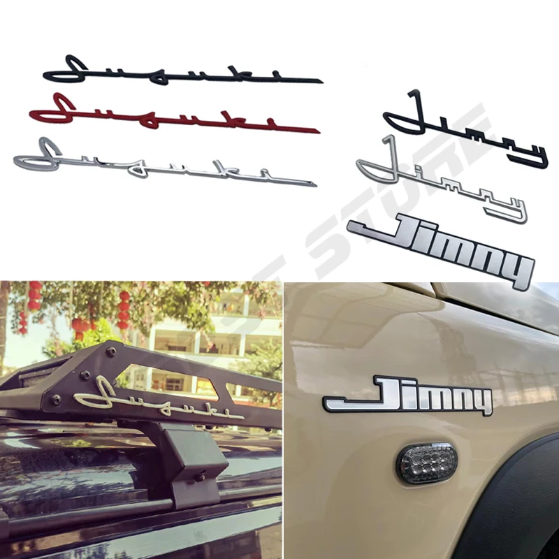 

3D Car Letter Front Bonnet Grill Rear Trunk Decals Emblem Badge Car Body Sticker Car Styling Accessories Logo For Suzuki Jimny