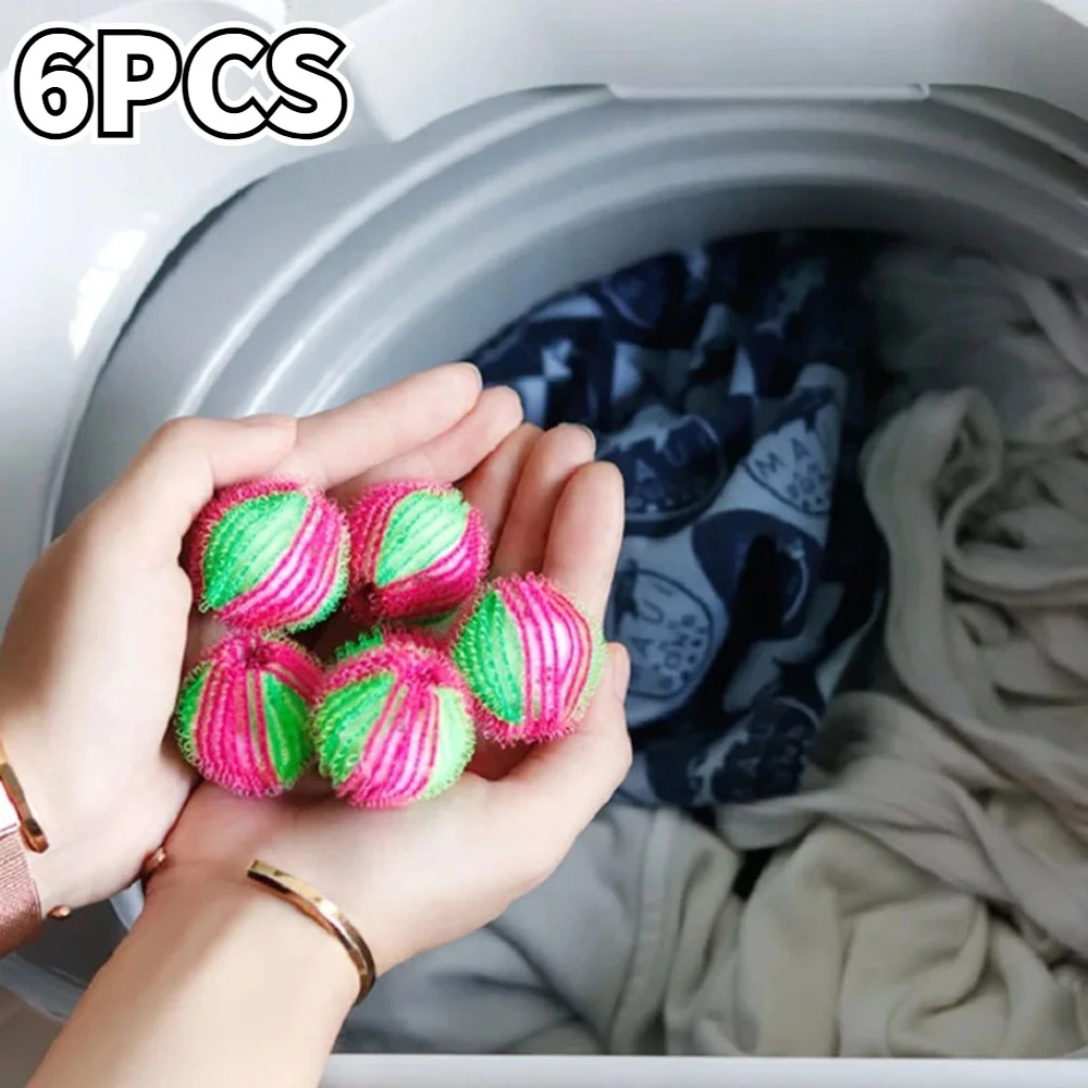 Laundry Ball 6PCS Pet Hair Remover Lint Remover Reusable Dryer Nylon Balls Dogs Cats Hair Lint