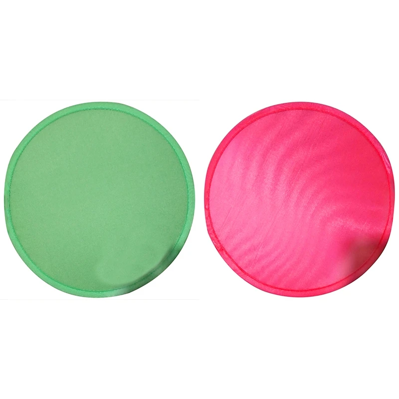 

2 Pcs Foldable Round Fan Portable Easy To Use And Take Up No Space, 1 Pcs Red & 1 Pcs Green