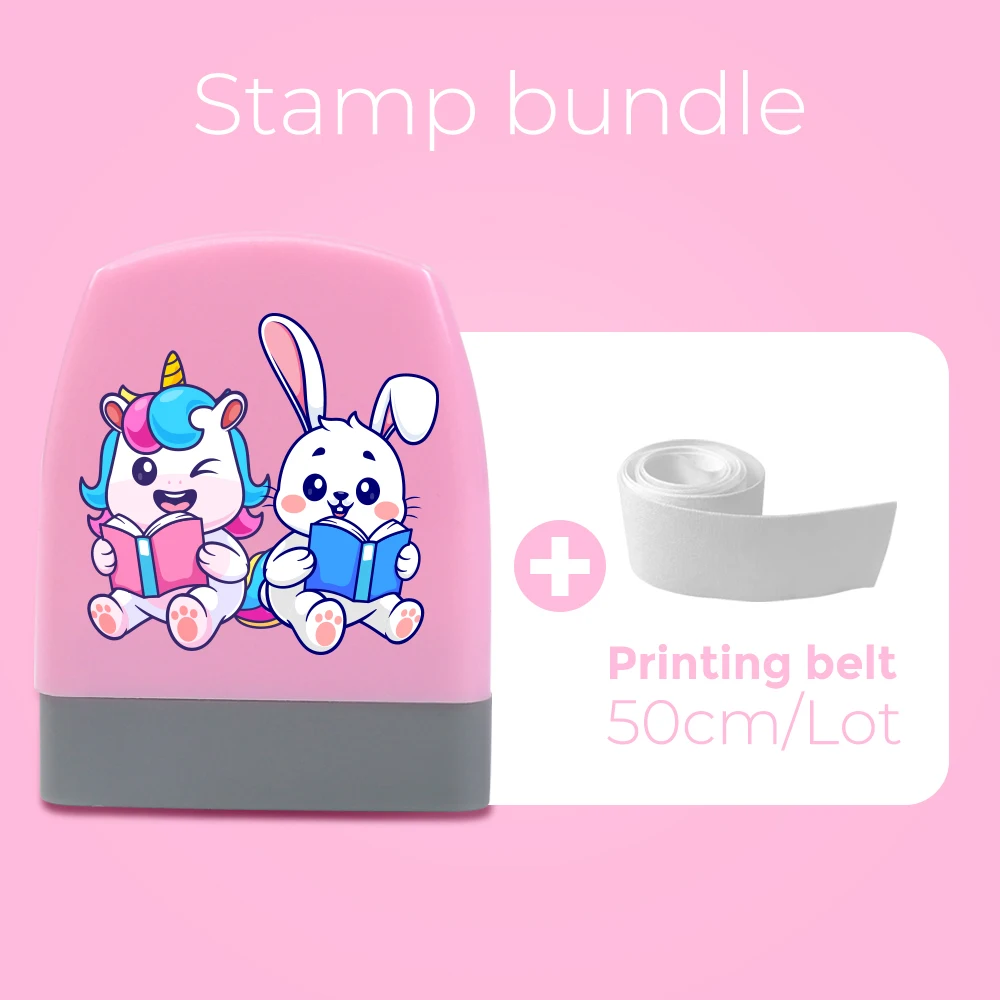 Unicorns And Rabbits Personalized Made Name Children's Stamp Toy