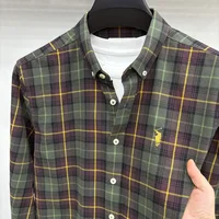 Marque de luxe broderie 100% coton chemise à manches longues hommes nouvelle chemise hommes décontracté haut ample hommes d'affaires 1