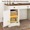 76" Height Farmhouse Desk with Sliding Door Hutch with Charging Station, Drawers and Storage Cabinet Workstation Computer Desk 4