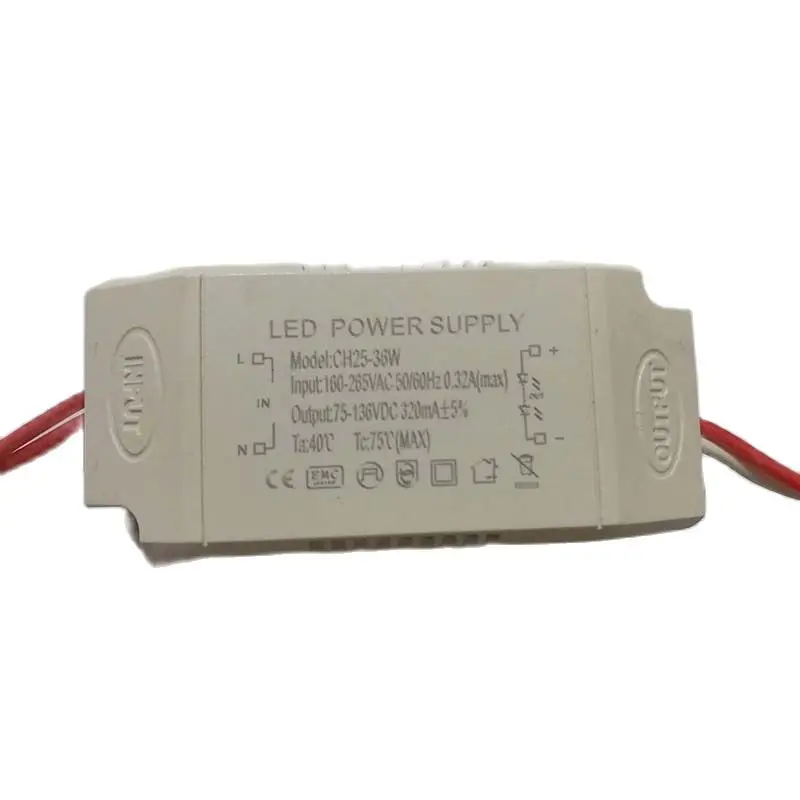 12-25W LED Driver 25-36W LED Power Supply AC160-265V Lighting Transformer DC36-95V DC75-136V Output with IC Chip компас dc75