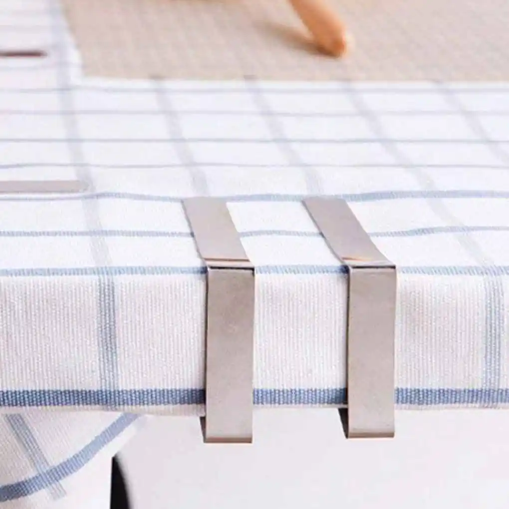 스테인레스 스틸 식탁보 클립 키트, 재사용 가능한 클립, 분리형 테이블 커버 폴더, 웨딩 파티용 가정용 클램프, 6 개, 12 개