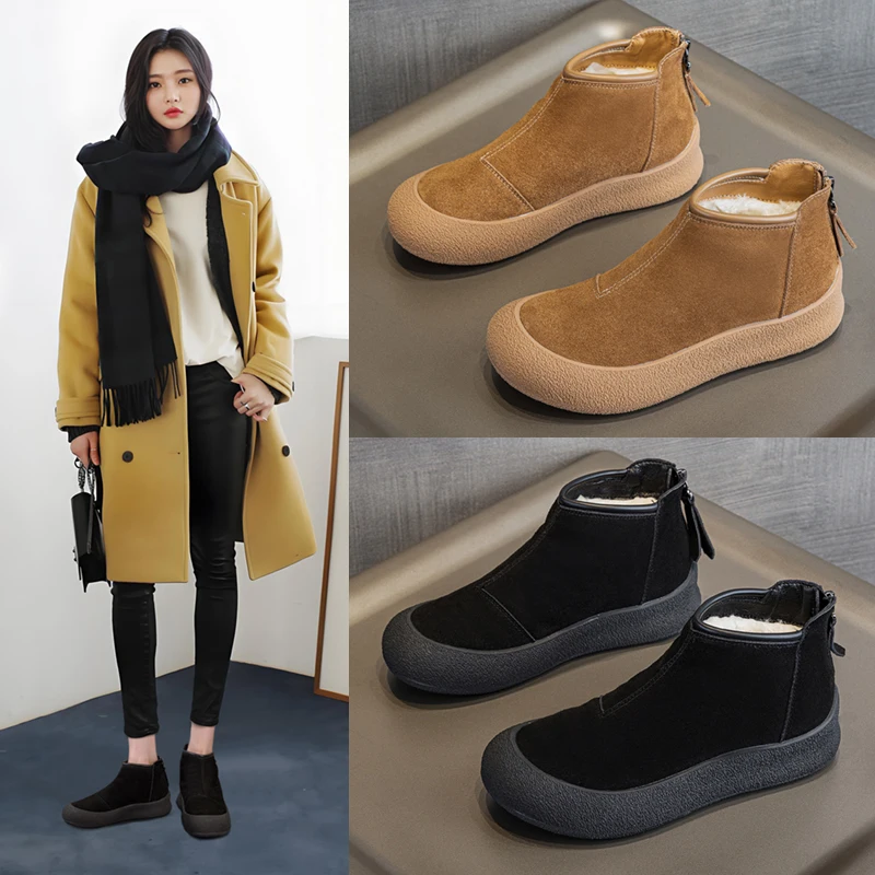 AIYUQI Snow Boots Women Large Size 2025 Winter Genuine Leather Women Short Shoes Thickened Warm Winter Boots Women - Image 6