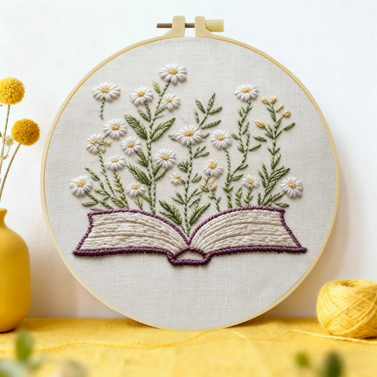 1 Stück 20X20CM/15X15CM 7,87/6,3 Zoll Buch-Stickerei-Starter-Kit DIY-Kit DIY-Stickerei-Set Handarbeiten Malerei Nähen Kunst
