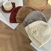 Retro French Beanie Atmosphere Feeling Thin Sparkle Flowers Knit Balaclavas Autumn Winter New Ins Face of Small Cap Bonnet 모자 1