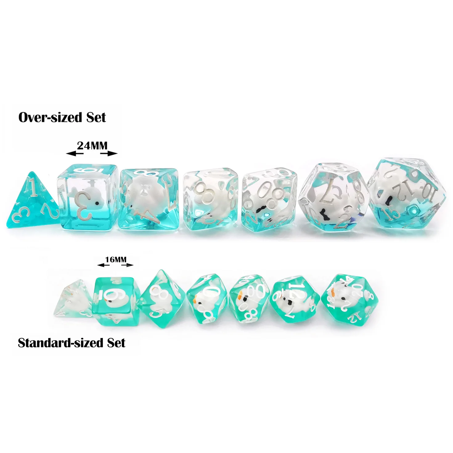 Bescon Oversized DND Animal Dice Set of Dolphin, Giant 7pcs Dolphin Polyhedral D&D Dice Set, Big Sized Dungeons and Dragons Dice 2