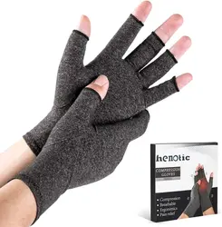 Arthritis Hand Compression Gloves Fingerless Breathable & Moisture Wicking Fabric Alleviate Rheumatoid Pains Ease Muscle Tension