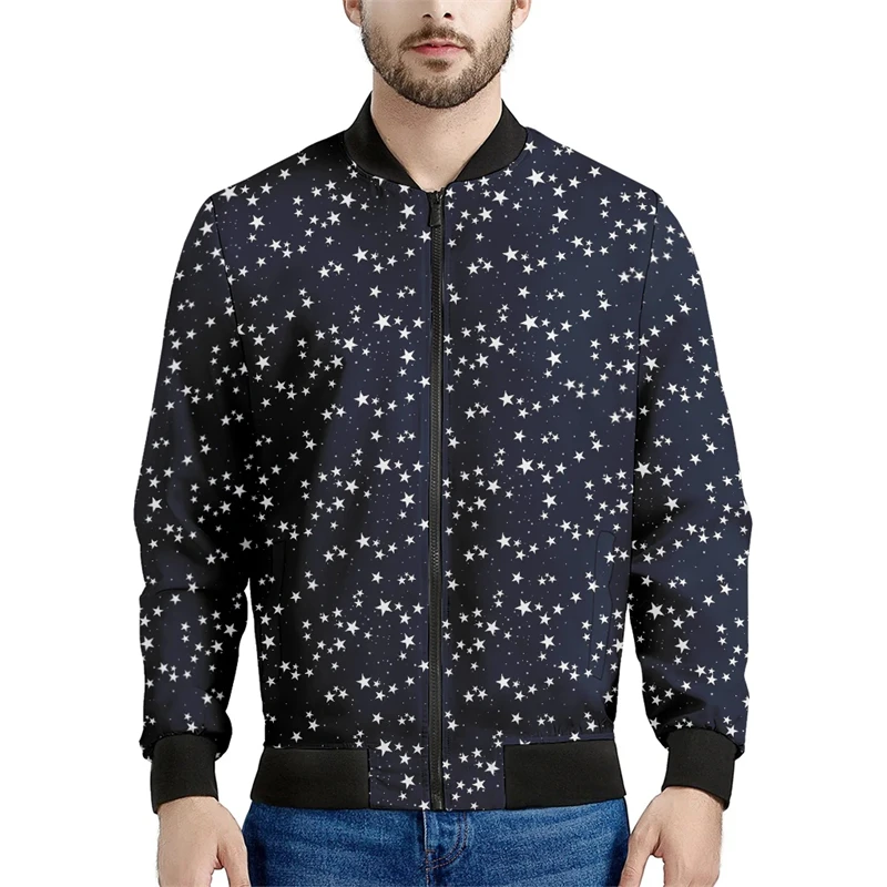 thumbnail image 1 of Chaqueta bomber de primavera y otoño para hombre con estampado 3D de estrella de cinco puntas y cremallera por todas partes, chándal unisex, chaqueta informal con cremallera, ropa 6XL, 1 of 5
