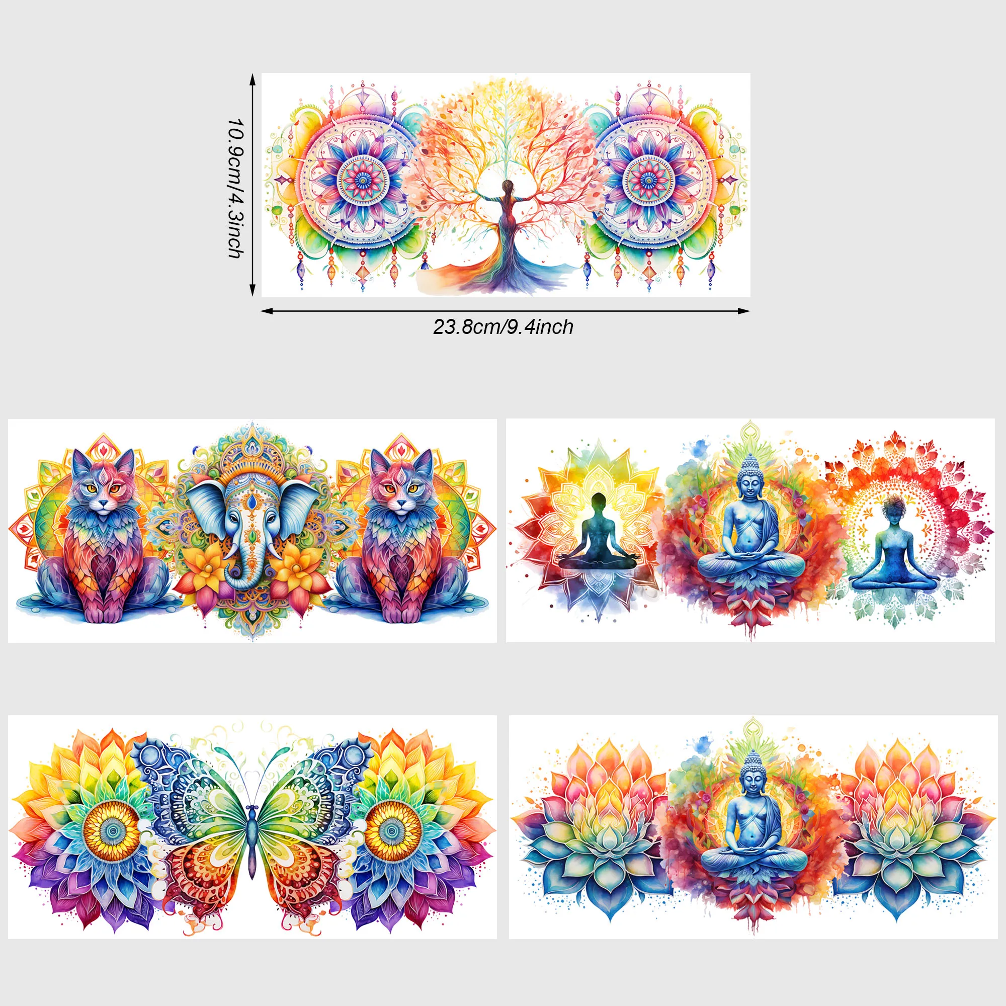 UV DTF Wrap Transfer 5 Sheets Vesak Day for 16oz Glass